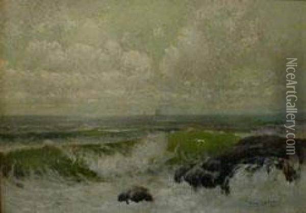 Coast Of New England Oil Painting - Joseph Mallord William Turner