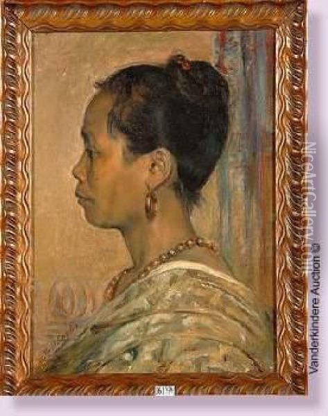 Portrait D'une Javanaise Oil Painting - Jean Ubaghs