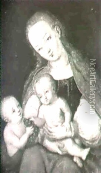 The Madonna And Child With The Infant Saint John The Baptist Oil Painting - Lucas Cranach the Elder