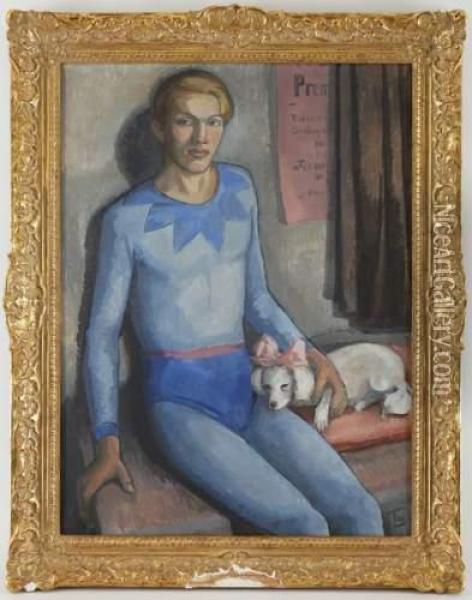 Un Arlequin Avec Son Chien Oil Painting - Frederick Wilhelm Jacobsen