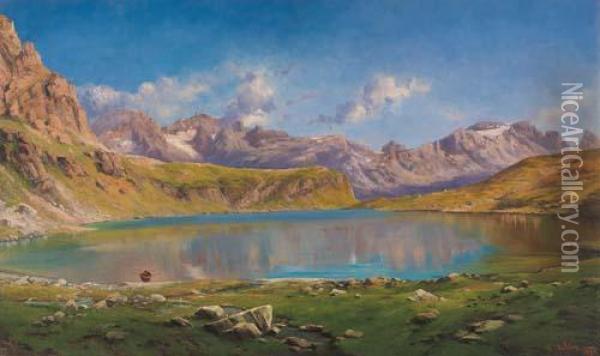 Lago Montano Oil Painting - Federico Ashton