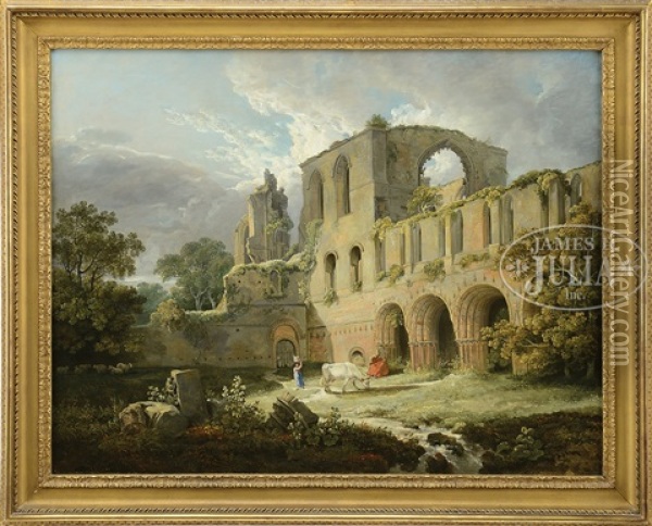 Abbey Ruins Oil Painting - George Arnald