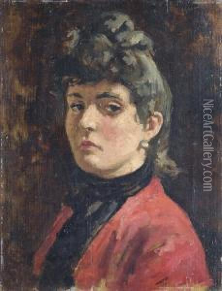 Il Giubbetto Rosso Oil Painting - Angiolo Tommasi