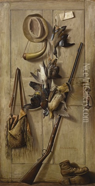 Hunting Cabin Door Oil Painting - Richard La Barre Goodwin