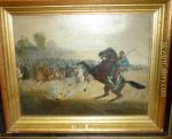 La Charge De Cavalerie Oil Painting - Luc-Olivier Merson