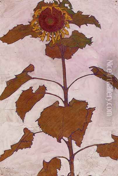 Sunflower2 Oil Painting - Egon Schiele