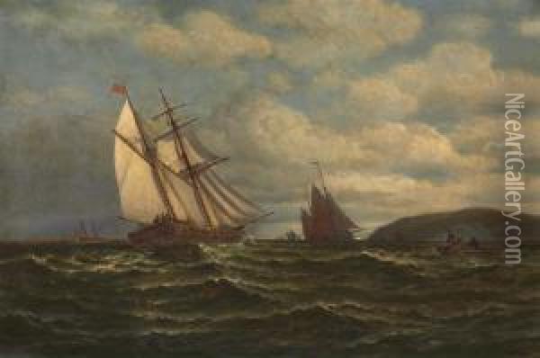 Fishing Boats Off A Northern Headland Oil Painting - William Bradford