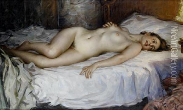 Enraptured Nude Oil Painting - Nikolai Vasilievich Kharitonov