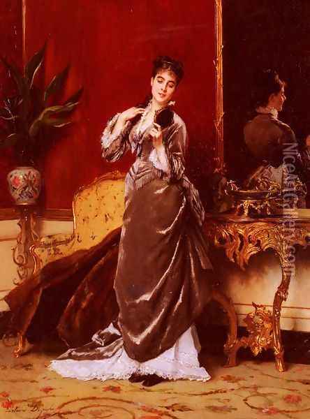 Dressing For The Ball Oil Painting - Gustave Leonhard de Jonghe