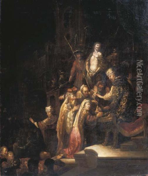 Christ Before Pontius Pilate Oil Painting - Rembrandt Van Rijn