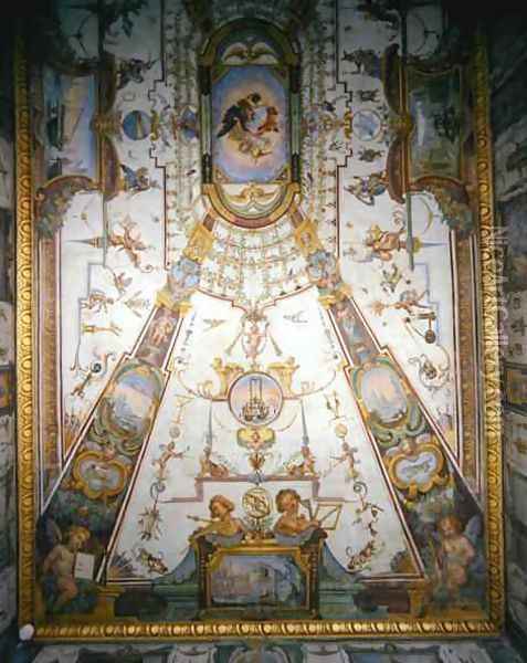 Ceiling panel from the Stanzino delle Matematiche 2 Oil Painting - Giulio Parigi