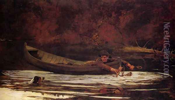 Hound and Hunter Oil Painting - Winslow Homer