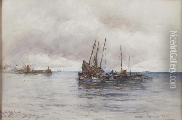 Off The Coast, Grey Morning Oil Painting - James MacMaster
