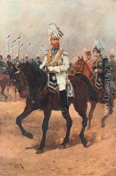 Portrait Of Kaiser Friedrich Iii, Emperor Of Germany Oil Painting - Richard Caton Woodville Jr.