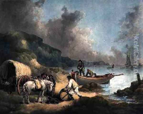 Smugglers Oil Painting - George Morland