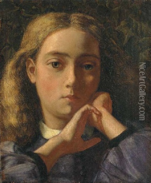 Portrait Of Mary De Morgan (?) Oil Painting - Evelyn de Morgan