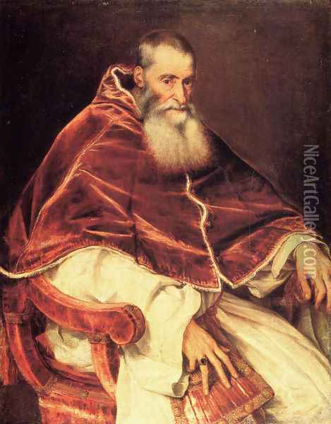Pope Paul Oil Painting - Tiziano Vecellio (Titian)