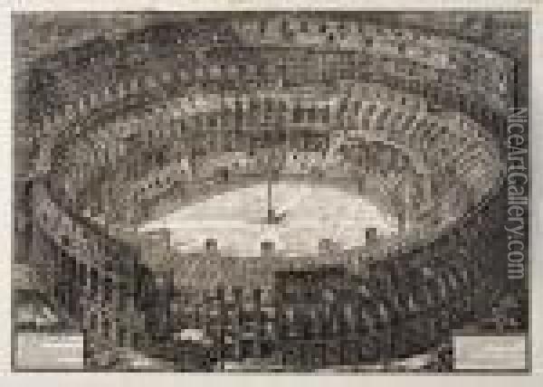 Veduta Dell'anfiteatro Flavio Detto Il Colosseo Oil Painting - Giovanni Battista Piranesi