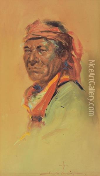 Taos Pueblo Indian Oil Painting - Ira Diamond Gerald Cassidy