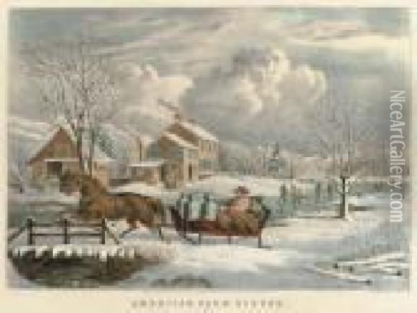 American Farm Scenes #4 Oil Painting - Currier & Ives Publishers