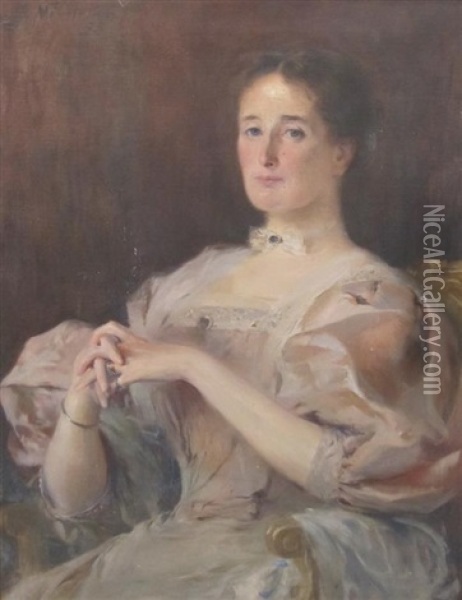 Portrait Of A Lady Oil Painting - Gabriel Emile Nicolet