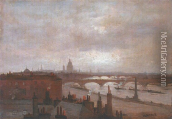 Vue D'une Ville Oil Painting - Robert Charles Gustave Laurens Mols