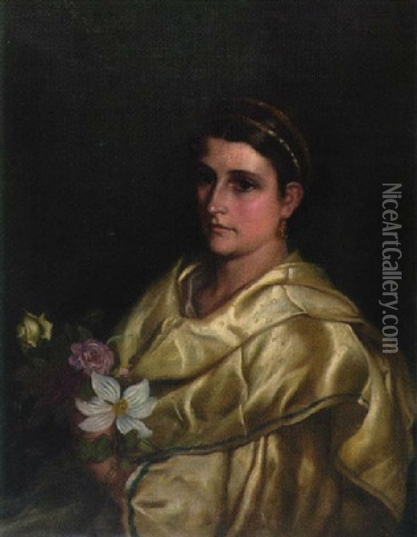 Before The Fancy Dress Ball Oil Painting - Charlotte Mount Brock, Miss Schreiber