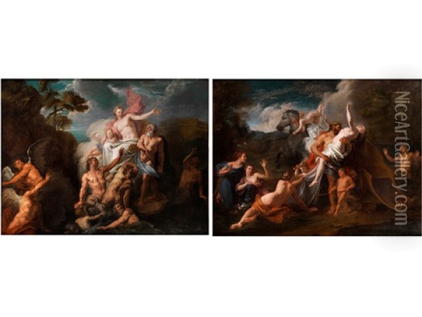 Venus Und Pluto (+ Raub Der Proserpina; Pair) Oil Painting - Charles de La Fosse