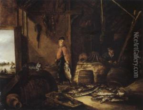 Beim Fischhandler Oil Painting - Pieter de Putter