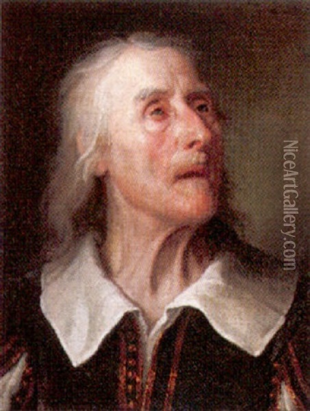 Study Of An Old Man Oil Painting - Cavaliere Carlo Francesco Rusca