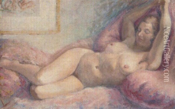 Une Femme Nue Allongee Oil Painting - Paul Renaudot