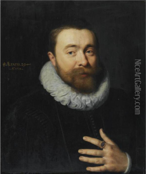 Portrait Of Abraham Van Der Meer Oil Painting - Michiel Jansz. Van Miereveldt
