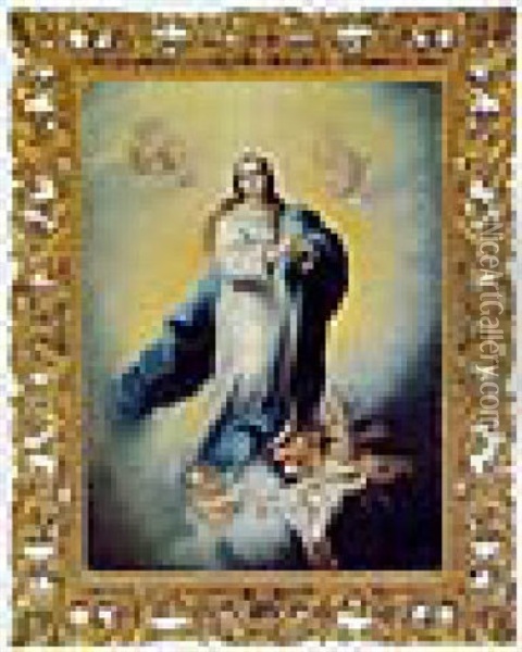 Die Immaculata In Den Wolken Oil Painting - Bartolome Esteban Murillo
