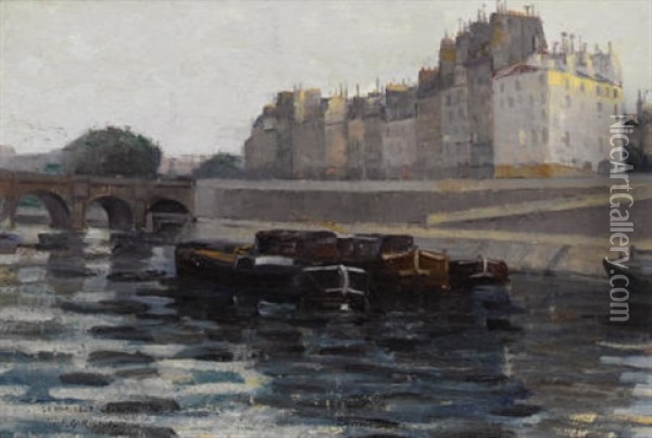 Le Pont Neuf 4h. Matin, Juin Oil Painting - Pierre Gaston Rigaud
