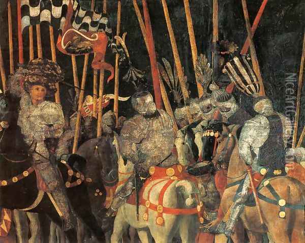Micheletto Da Cotignola Engages In Battle (detail) Oil Painting - Paolo Uccello