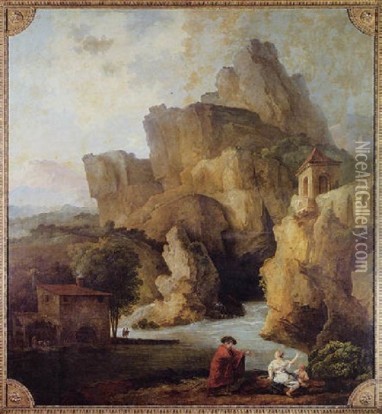 La Crique Oil Painting - Hubert Robert