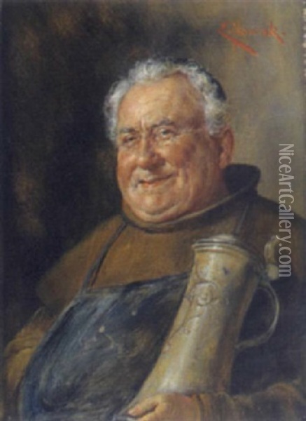 Der Zufriedene Klosterbruder Oil Painting - Ernst Nowak
