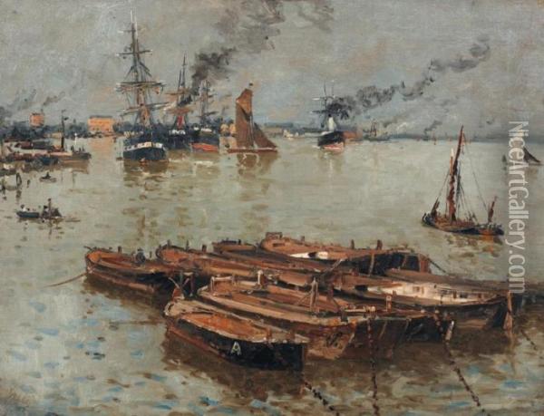 Bateaux Au Port Oil Painting - Frank Myers Boggs