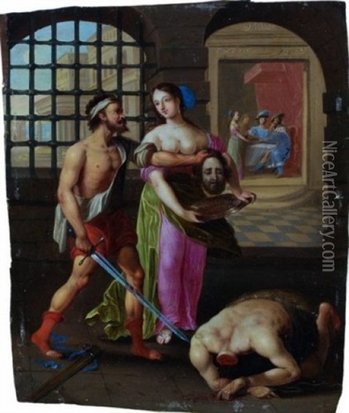 Salome Recevant La Tete De Saint Jean-baptiste Oil Painting - Richard van Orley