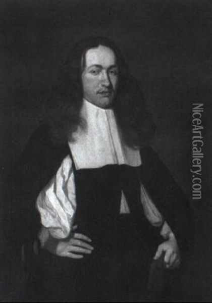 Portrait Of A Man Holding A Glove Oil Painting - Ludolf de Jongh