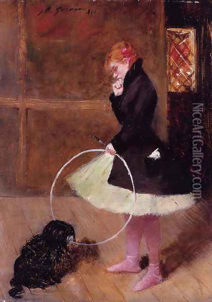 Dancer With A Hoop Oil Painting - Jean-Louis Forain