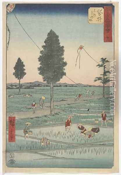 Twenty Eight Fukuroi Edo period Oil Painting - Utagawa or Ando Hiroshige