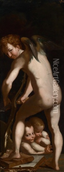 Bogenschnitzender Amor Oil Painting -  Parmigianino