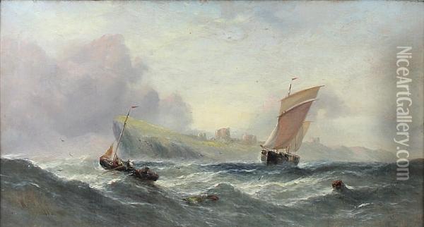 A Fresh Breeze Off Scarborough Oil Painting - William Calcott Knell
