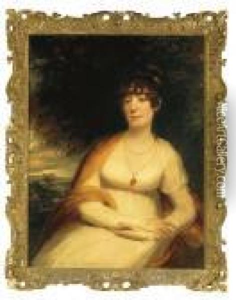 Portrait Of Josephine Sophia Newton Oil Painting - Sir William Beechey