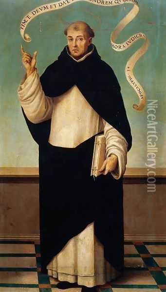 St Vincent Ferrer 1445-50 Oil Painting - Juan De (Vicente) Juanes (Masip)