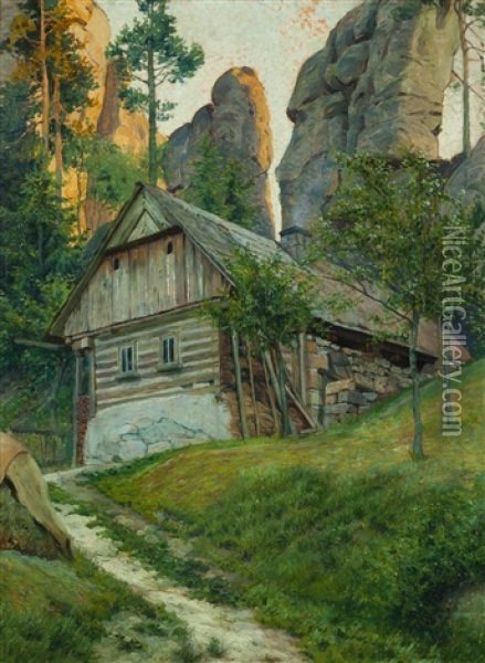 Motiv Aus Dem Bohmischen Paradies Oil Painting - Vaclav Maly