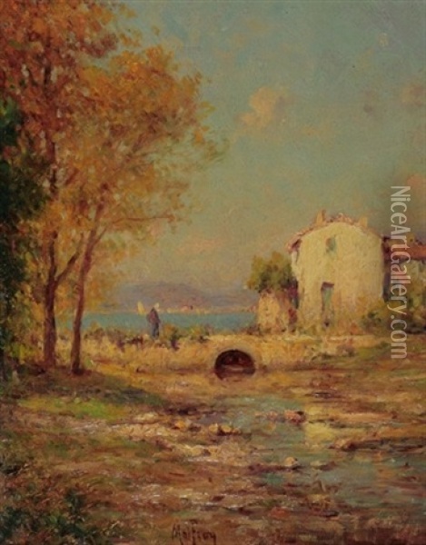 Landschaft Bei Martigues Oil Painting - Henri Malfroy-Savigny
