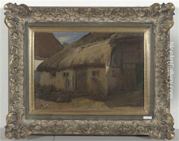 Bauernhof Oil Painting - Adolf Eberle