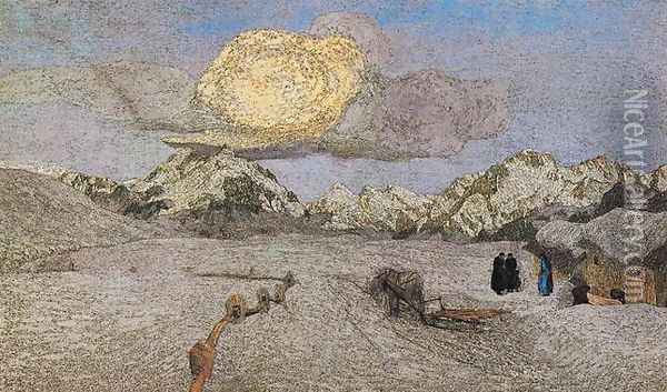 Death Oil Painting - Giovanni Segantini